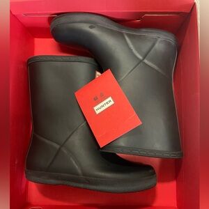 Black Matte Kids Hunter Rain Boots